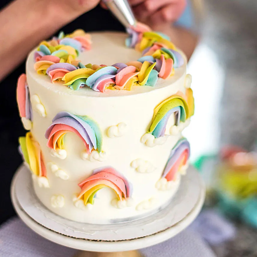 Extravagant Rainbow Cake