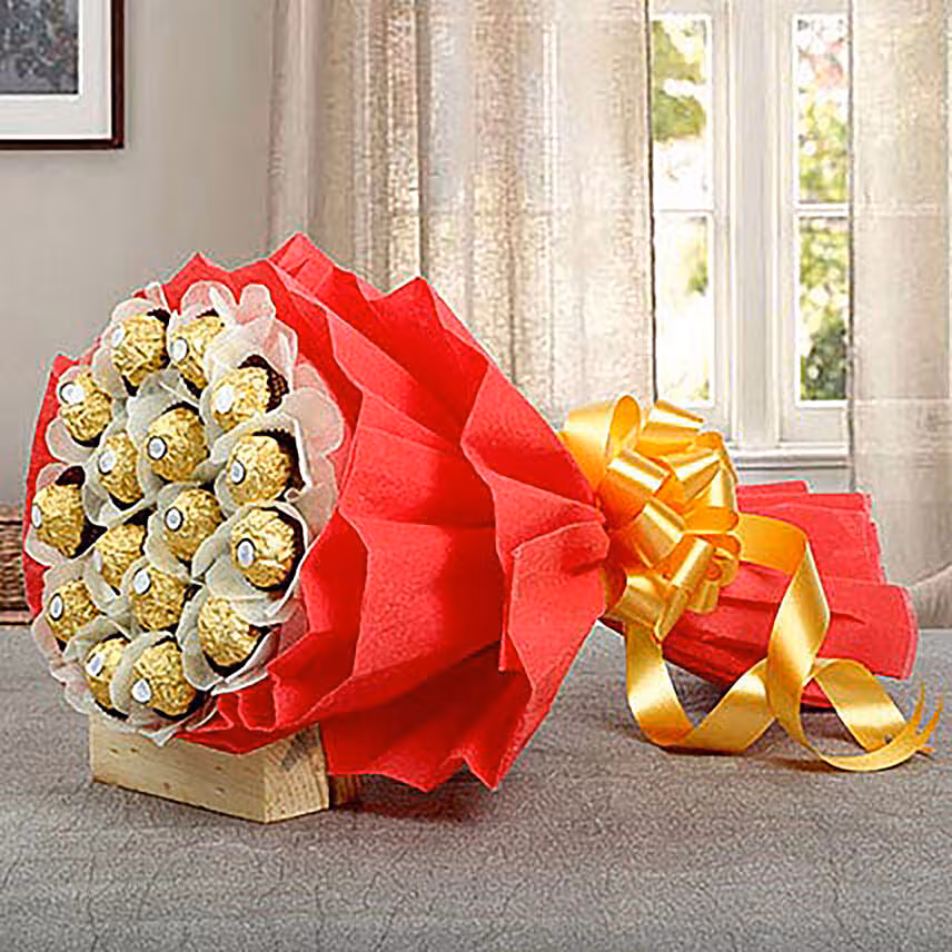 Bouquet of Sweetness With Rudraksha Rakhi Set