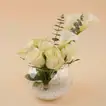 Elegant White Rose & Calla Lily Fish Bowl Arrangement