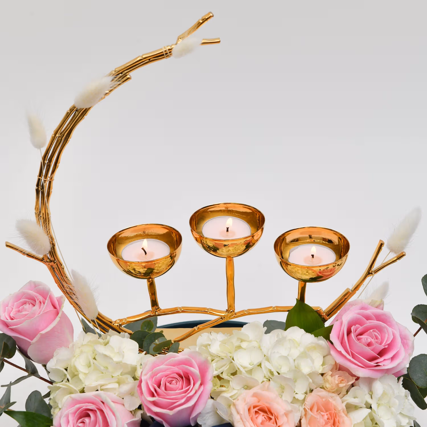 Flowers & Chocolates Arrangement With Candle Holder