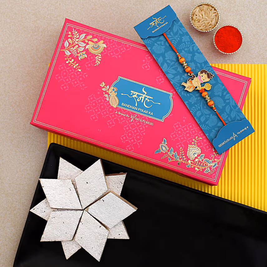 Bal Hanuman Kids Rakhi And Kaju Katli