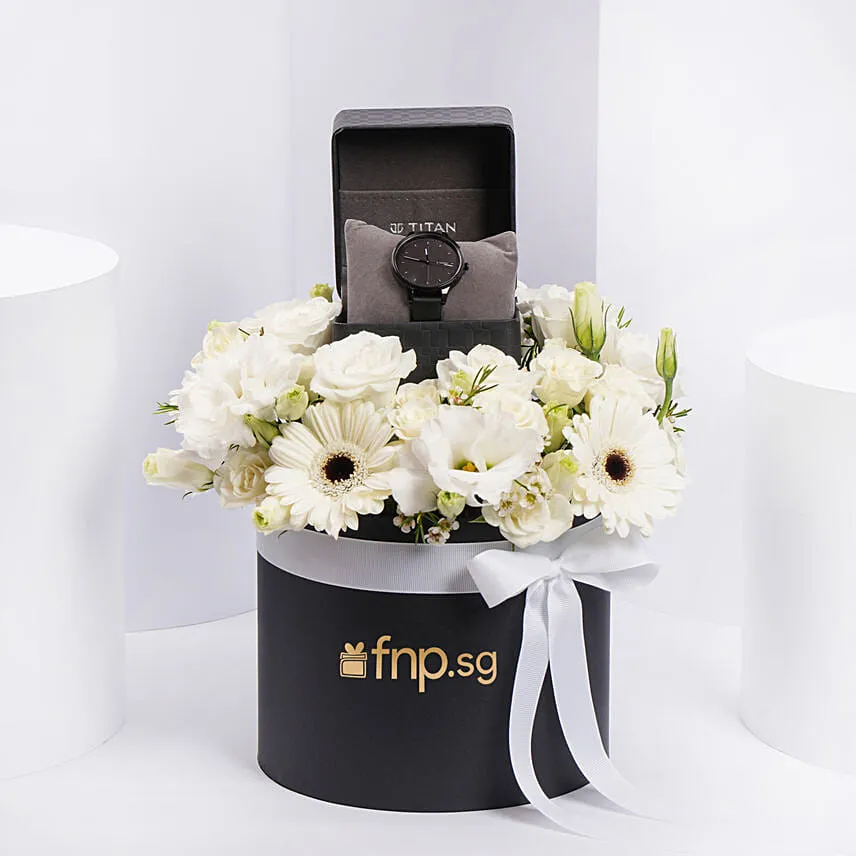 Elegant Titan Wtah for her with Flower Box