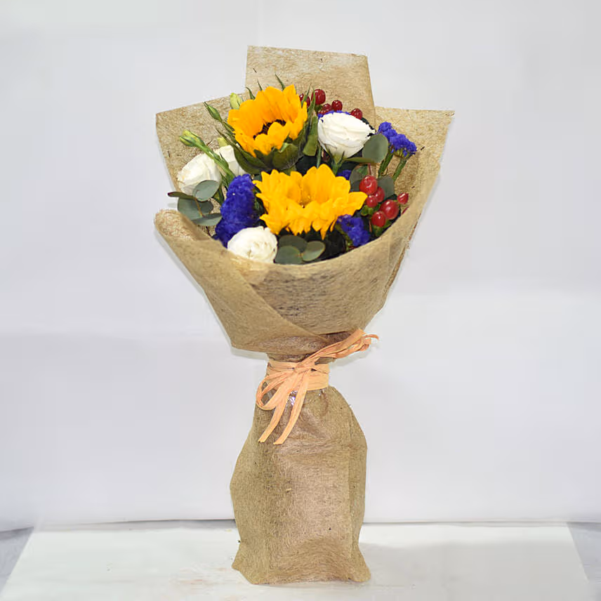 Appealing Mixed Flowers Bouquet With Ferrero Rocher
