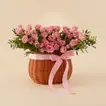 Delicate Spray Rose Basket - With Teddy n Balloon
