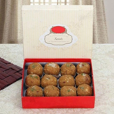 Box of Dry Fruit Besan Laddoo