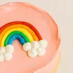 Delightful Rainbow on Pink Cake - Chocolate