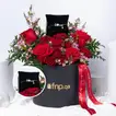 Timeless Valentine Red Roses with Elegant Noqoosh Necklace - A Gift of Love