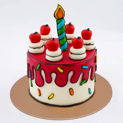 Festive Birthday Candle Cake - Chocolate