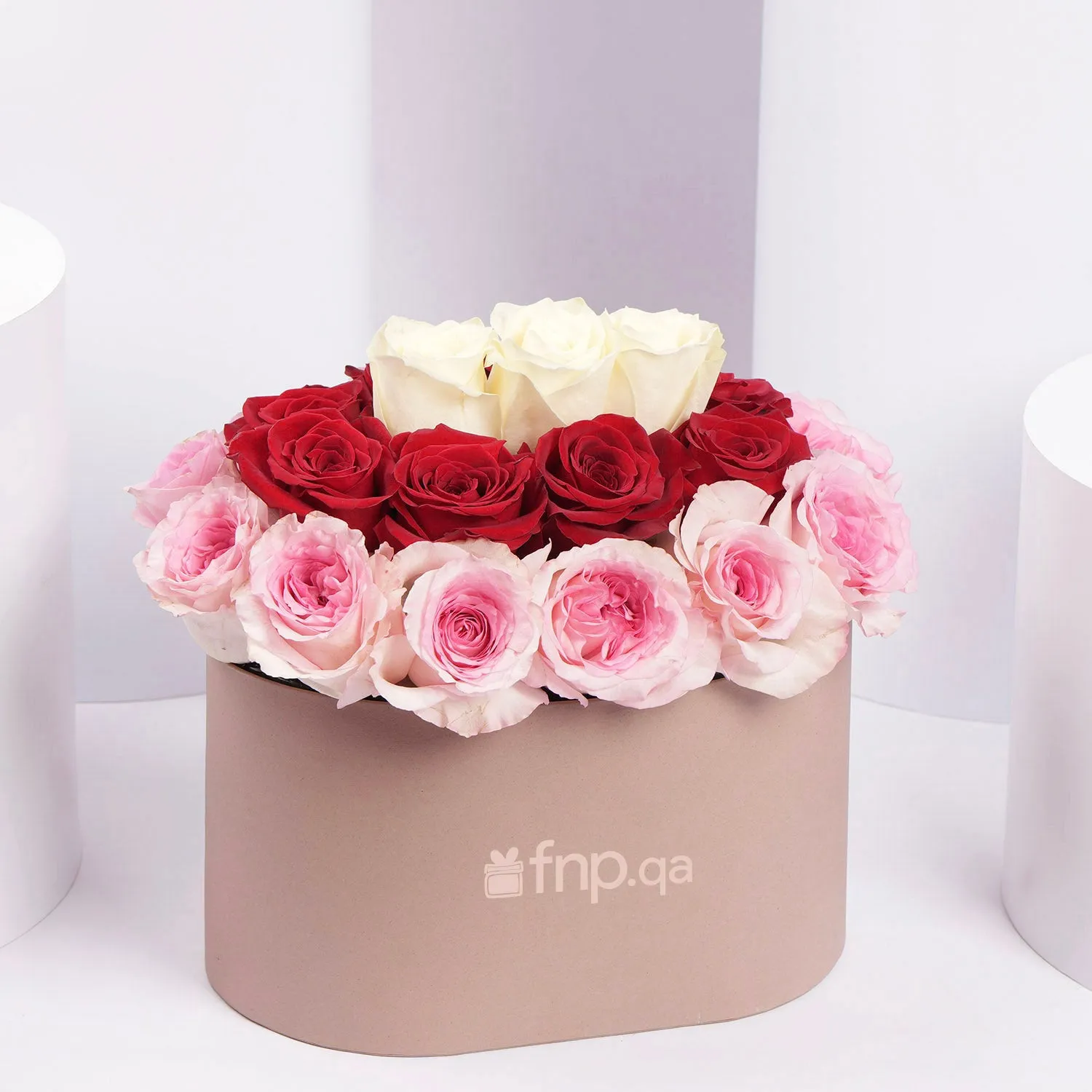 Sweet Valentine Trio - Luxurious 35 Roses in a Pink Oval Box