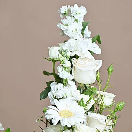 Elegant Anniversary Floral Arrangement and Red Velvet Cake Combo