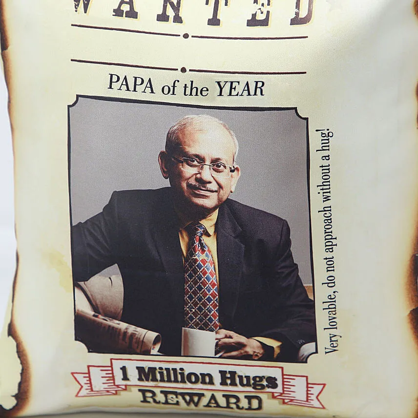 Personalised Most Wanted Papa Cushion