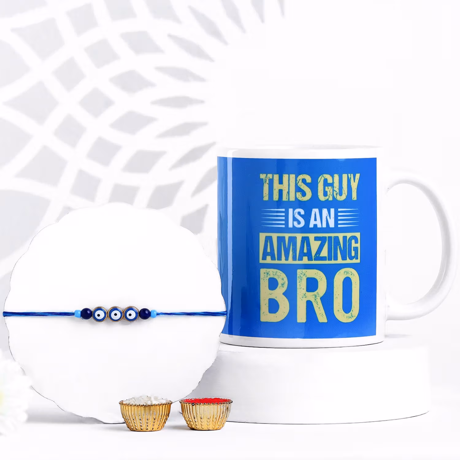 Evil Eye Protection Rakhi & Amazing Bro Mug Gift Set