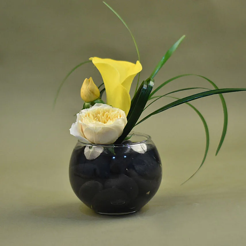 Roses & Lilies Fish Bowl Vase