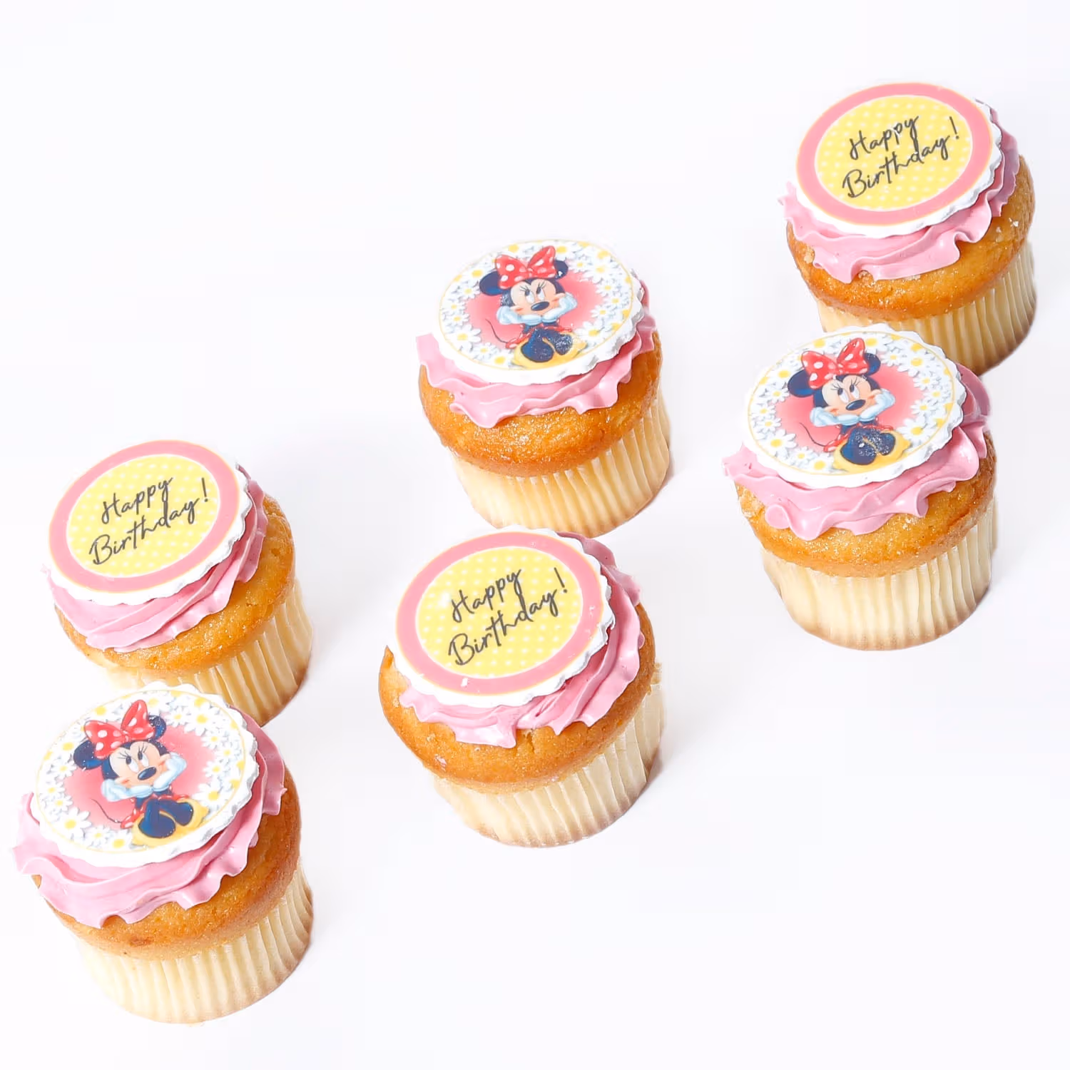 Delightful Chocolate Birthday Cupcakes - Set of 6 with Decorative Toppers