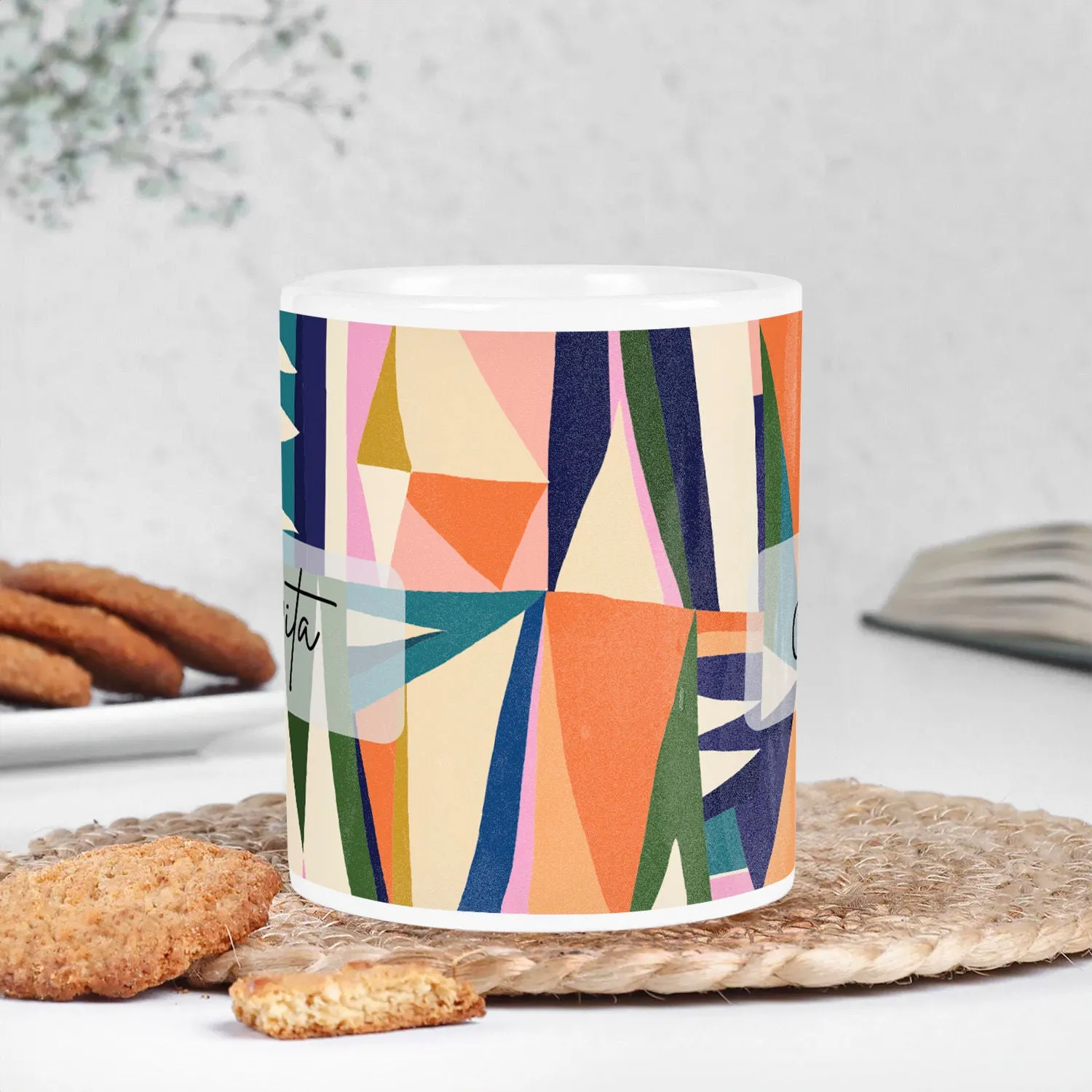 Personalized Vibrant Geometric Mug of Love - Ceramic, 325ml