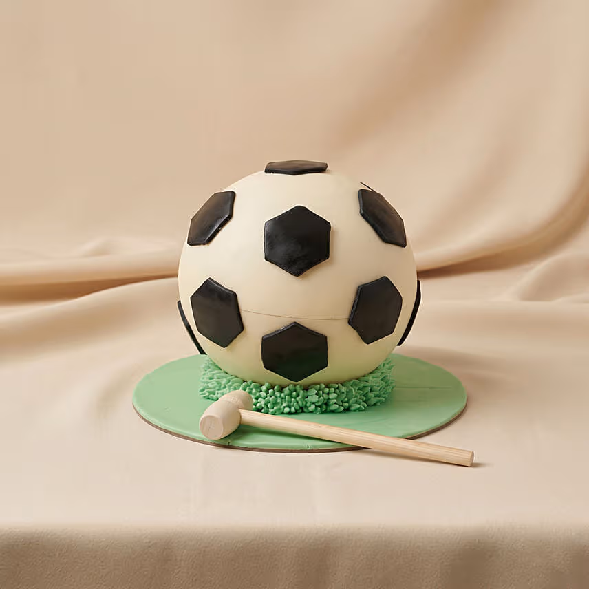 Football Chocolate Pinata Smash Cake