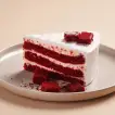 Decadent Red Velvet Cake Slice with Creamy Frosting