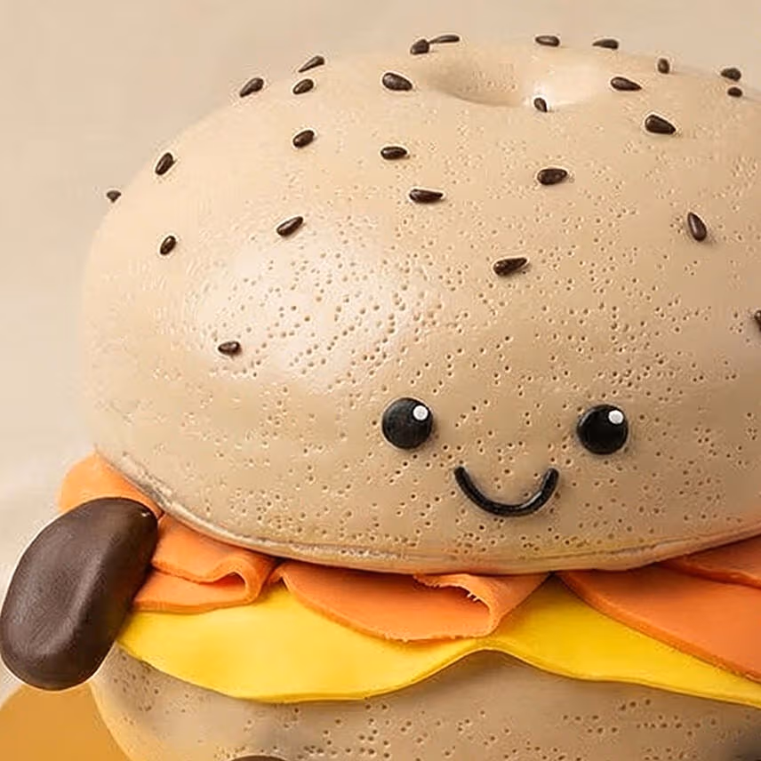 Amuseable Burger Jellycat Theme Cake