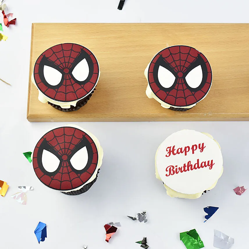 Spiderman Theme Cup Cake
