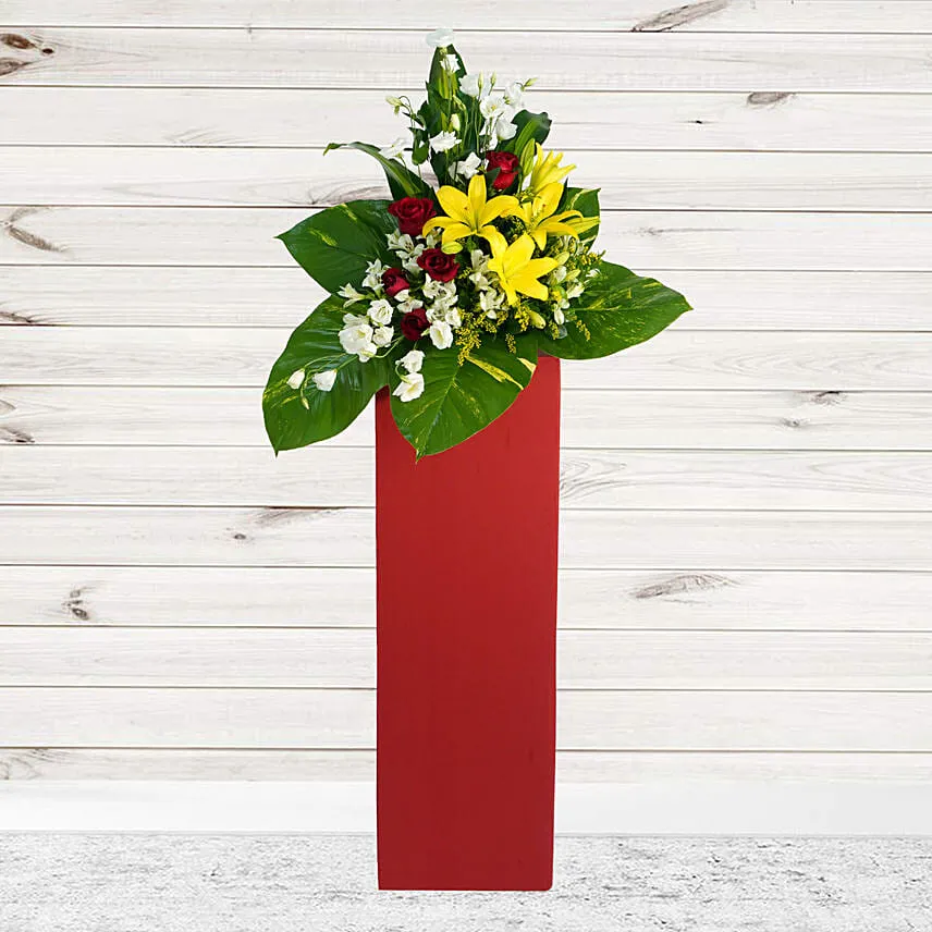 Magnificent Mixed Flowers Cardboard Stand