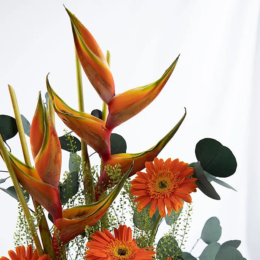 Gerberas and Heliconia Flower Arrangement
