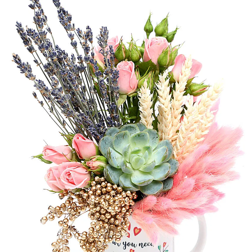 Lovely Floral Arrangement In Owl You Need Is Love Mug