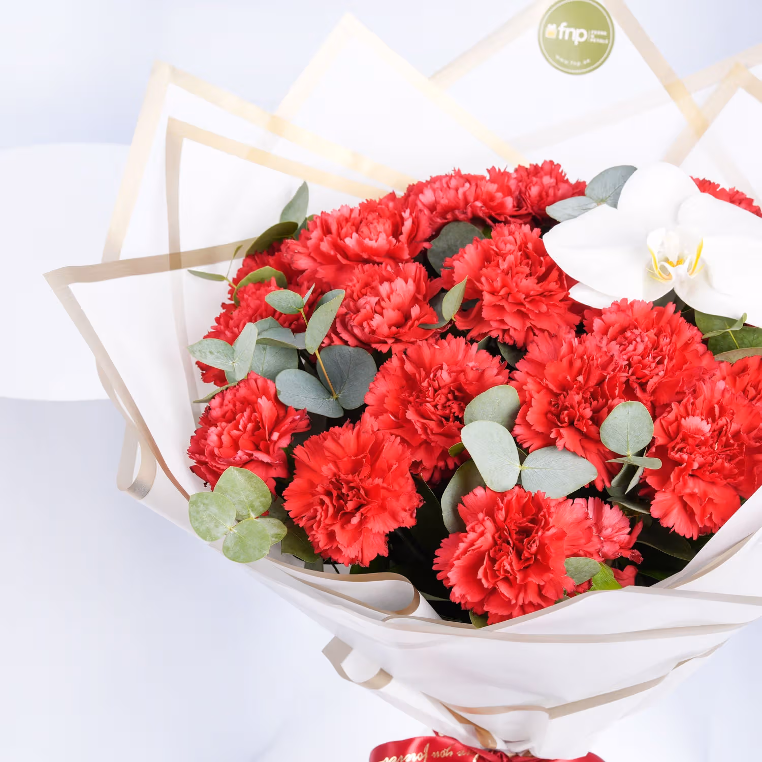 Whispers of Affection: Elegant Red Carnation Bouquet