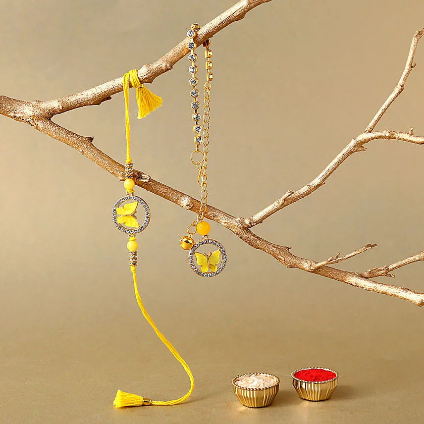 Sneh Butterfly Bhaiya Bhabhi Rakhi & Almonds
