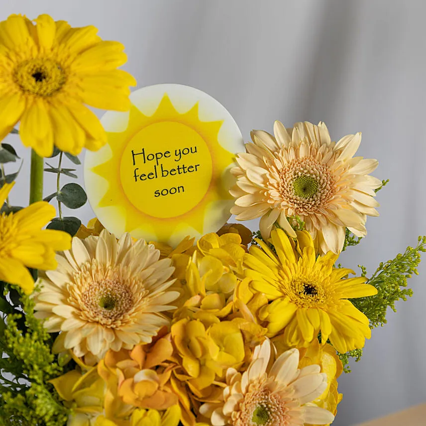 Get Well Soon Message Flowers Vase
