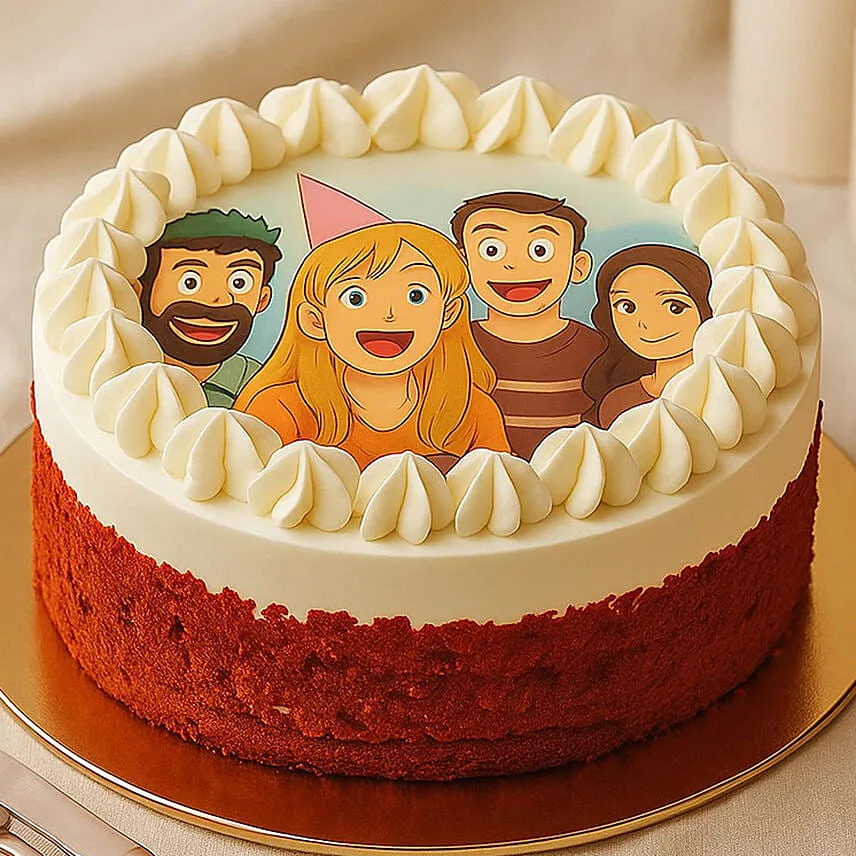 Personalise Your Ghibli Photo Birthday Cake Red Velvet