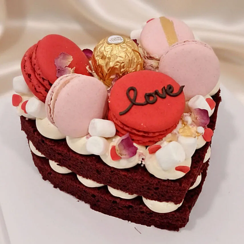 Valentine's Day Red Velvet Macarons Cake 650g