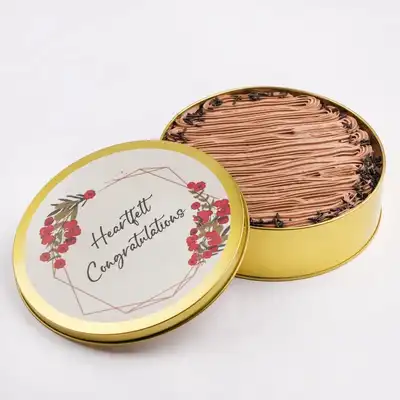 Heartfelt Congratulations Chocolate Tin Cake - 1 Kg - Chocolate