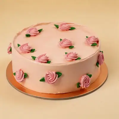 Rosy Charm Celebration Cake 1 Kg - Chocolate