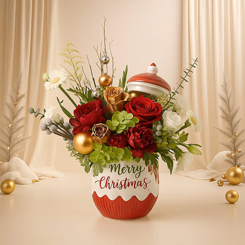 Merry And Joyous Christmas Flowers