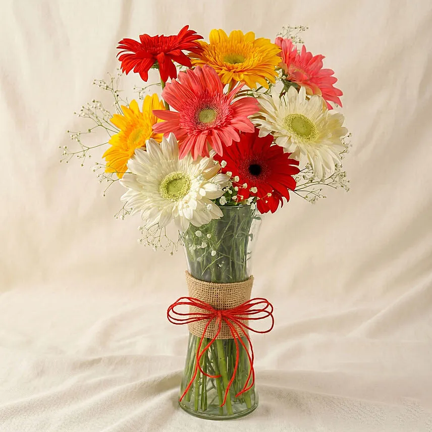 Mixed Brilliance Gerbera Vase