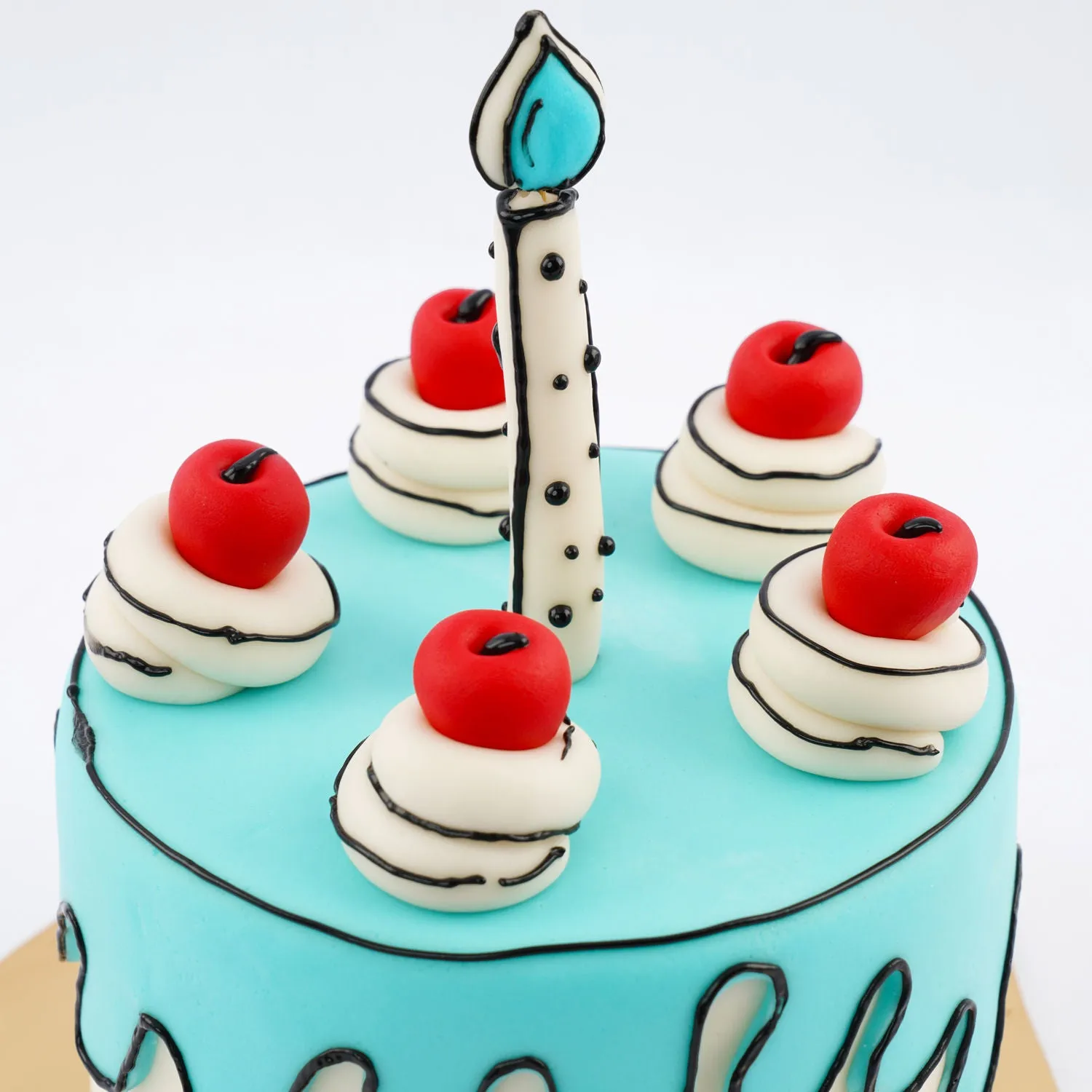 Whimsical Wave Chocolate Cake with Delightful Decorations