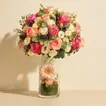 Elegant Mixed Purple and White Rose Vase Arrangement