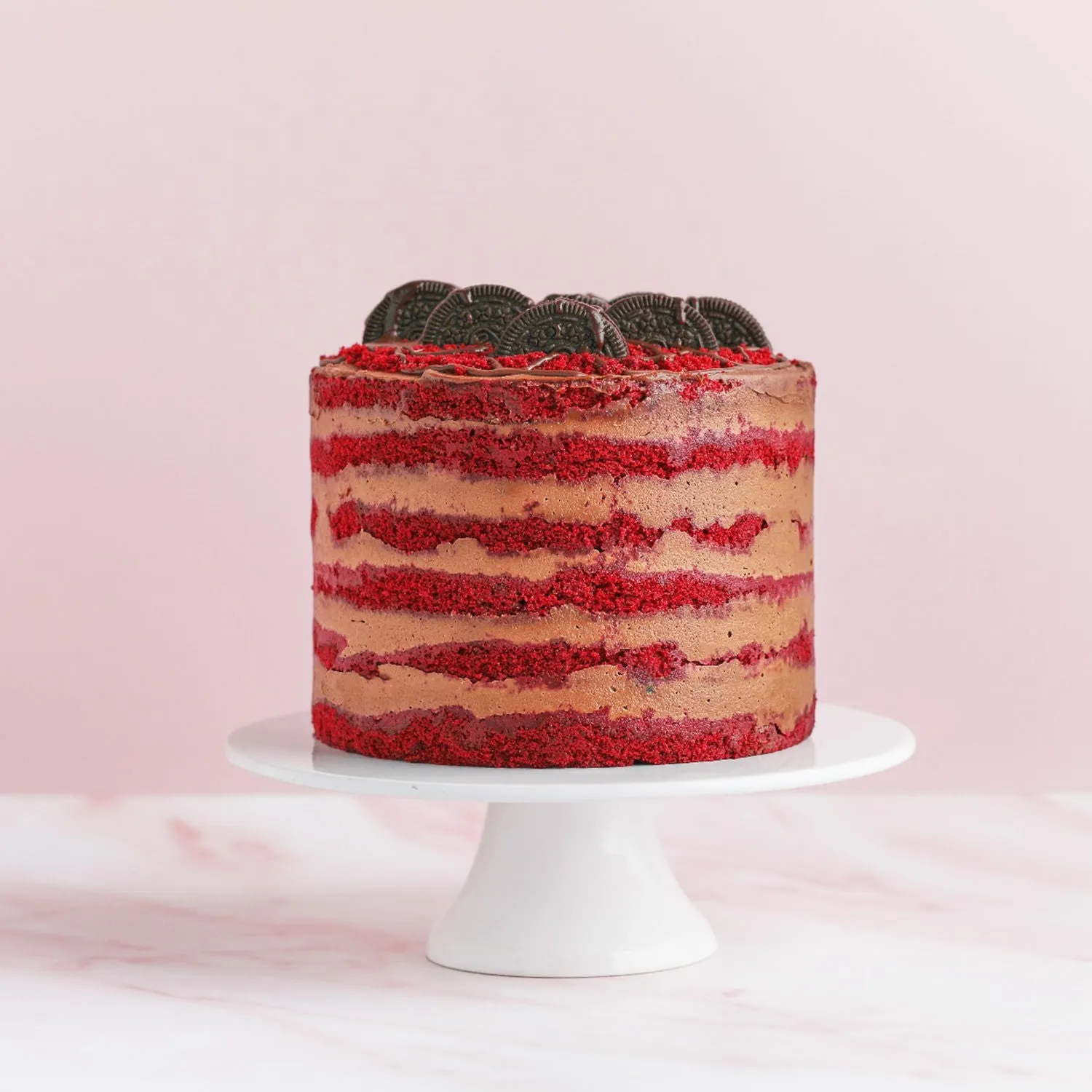 Double Height Red Velvet Oreo Crunch Cake