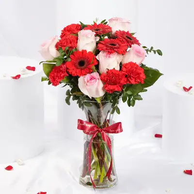 Blooming Hugs Valentine's Floral Arrangement - Arrangement