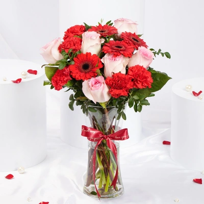 Blooming Hugs Valentine's Floral Arrangement - Arrangement