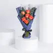 Elegant 6 Orange Roses Hand Bouquet with Eucalyptus