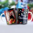 Customizable Black Ceramic Merry Christmas Mug with Photo