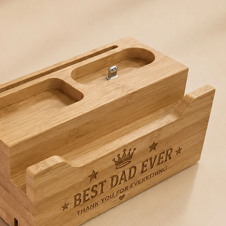 Engraved Mobile Charger and Stand for Dad