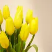 Elegant Yellow Tulip Bouquet in Glass Vase with Ribbon
