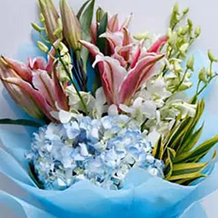 Delicate Flowers and Lindt Chocolate Combo