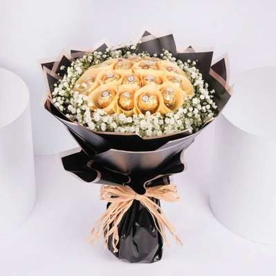 Luxurious Rocher Delight Bouquet - Perfect Gift of Elegance