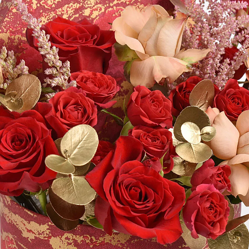 Beauty of Red and Cappuccino Roses For Valentine