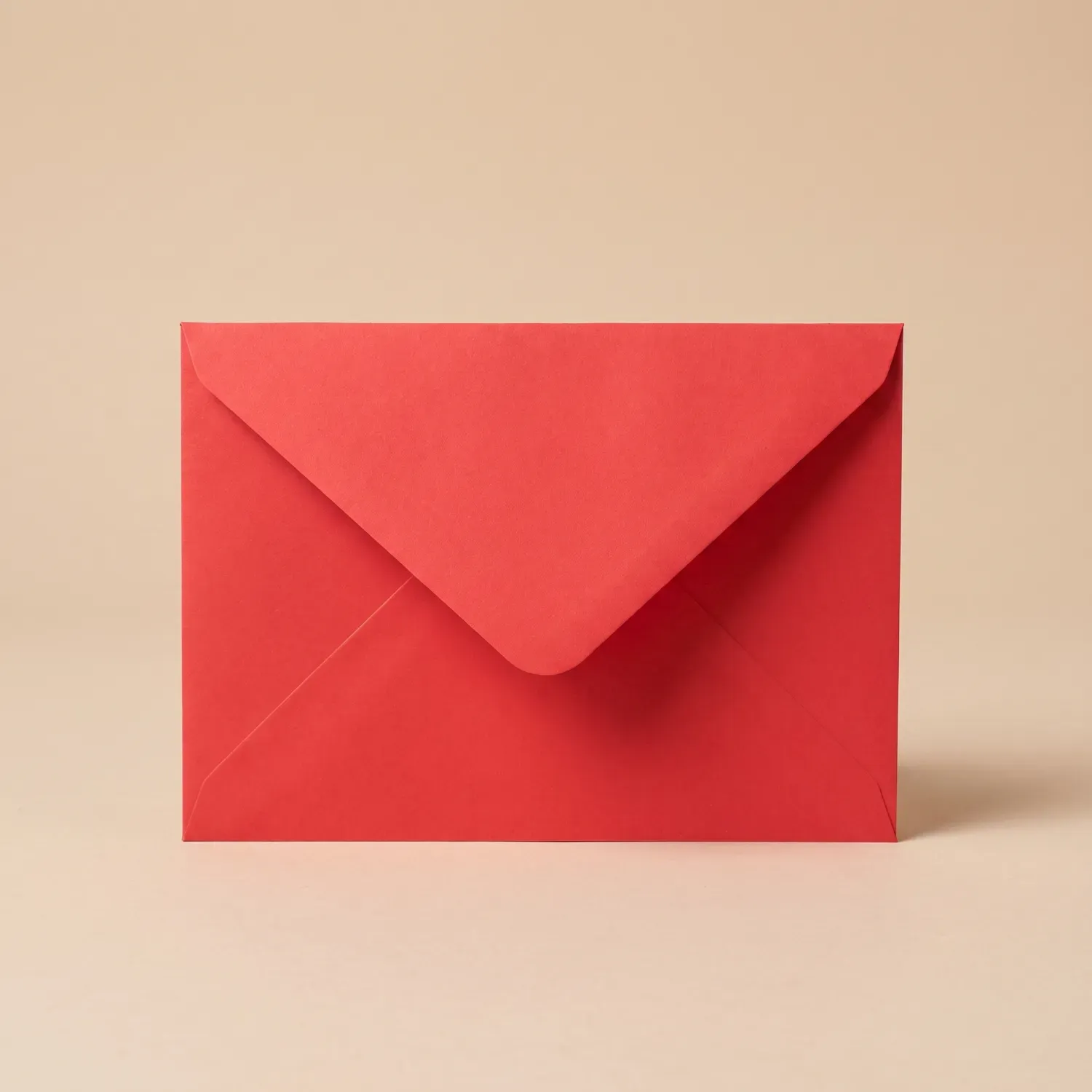 Vibrant Red Happy Birthday Greeting Card with Envelope