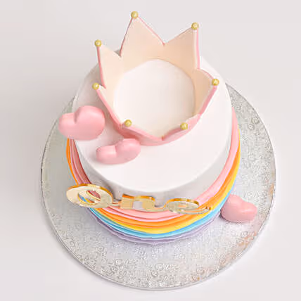 Rainbow Crown Chocolate Cake - Perfect Celebration Centerpiece