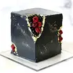 Exquisite Marble Masterpiece Cake with Gold Accents